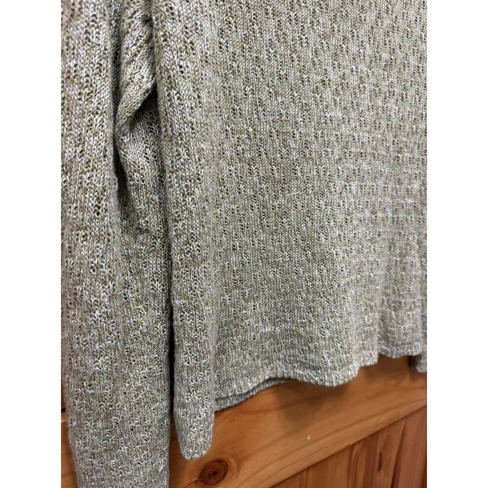 Eileen Fisher Lightweight Linen Sweater Size Small Green Minimalist Elevated - Picture 10 of 10